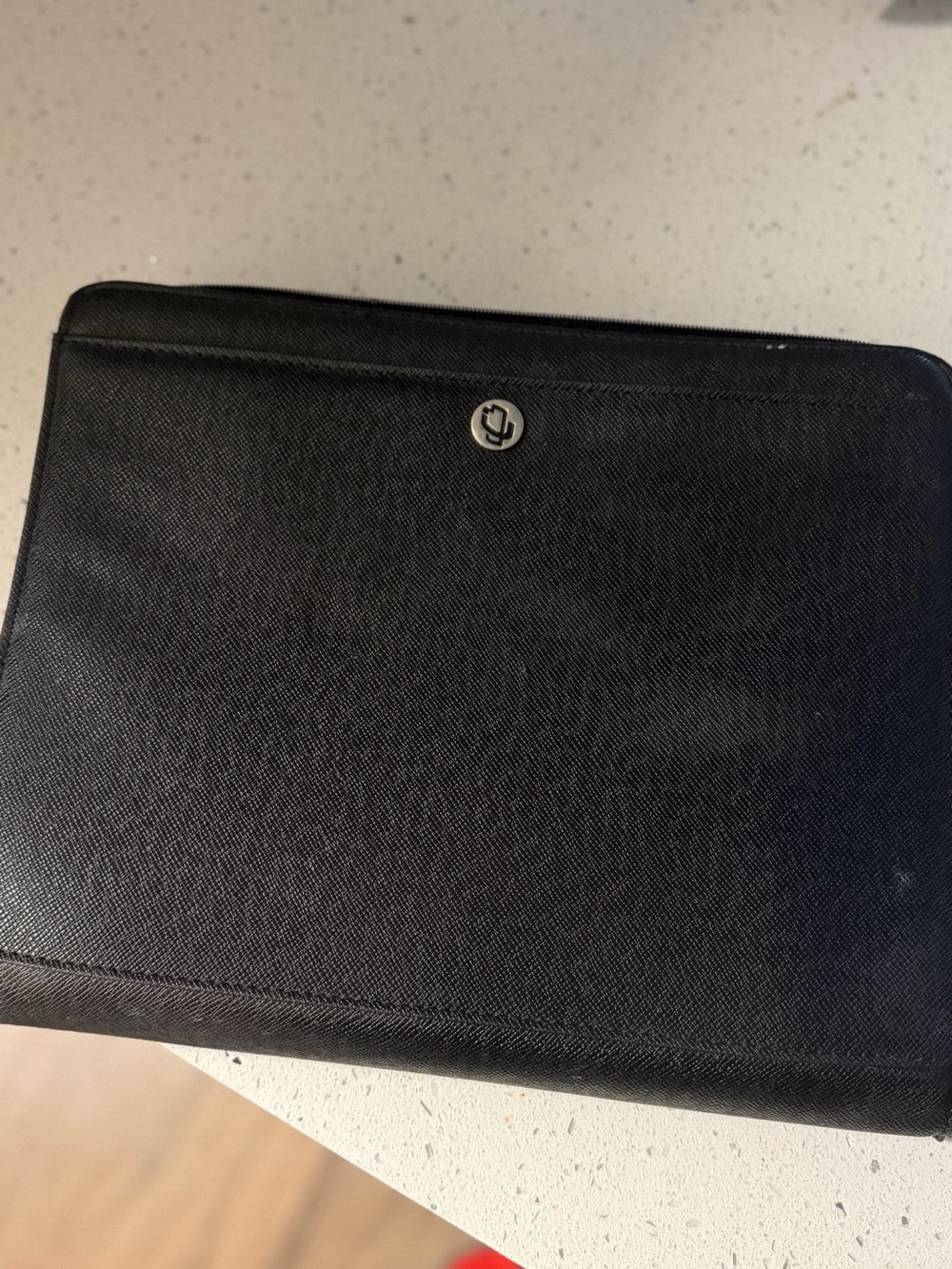 Black Leatherette Laptop Document Pouch - Unbranded